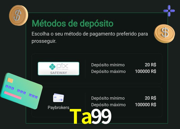 O cassino Ta99 oferece uma grande variedade de métodos de pagamento